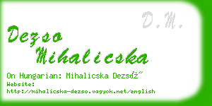 dezso mihalicska business card